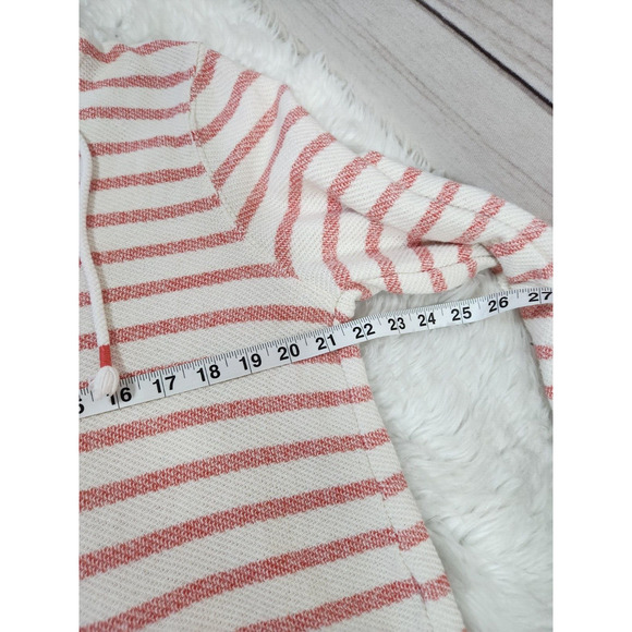 Old Navy Women's White‎ Red Striped Long Sleeve Hooded Beach Fleece Sweater L - Picture 4 of 5